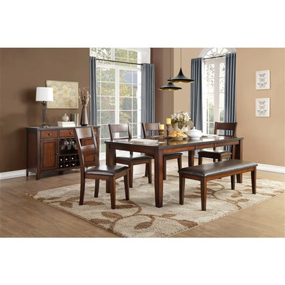 HomeTrend Mantello Rectangular Extending Dining Table - Wood Veneer - Cherry