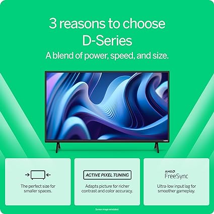 VIZIO 40-inch D-Series Full HD 1080p Smart TV with AMD FreeSync, Apple AirPlay and Chromecast Built-in, Alexa Compatibility, D40f-J09,