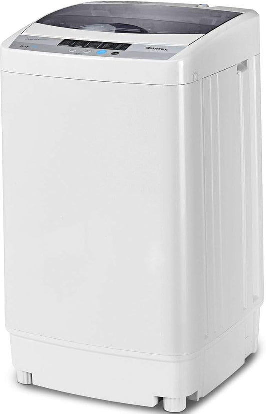 Giantex Full-Automatic Washing Machine Portable Compact 1.34 Cu.ft Laundry Washer Spin with Drain Pump, 10 programs 8 Water Level Selections with LED Display 12 Lbs Capacity